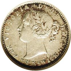 New Brunswick Victoria 10 Cents 1864, KM8, AU55 NGC, a New Brunswick Victoria 10 Cents 1864,