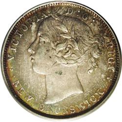 New Brunswick 20 Cents 1862, KM9, AU50 PCGS, an attrac New Brunswick 20 Cents 1862,