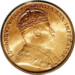 Newfoundland Edward VII Cent 1909, KM9, MS65 Red PCGS, Newfoundland Edward VII Cent 1909,