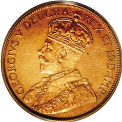 Newfoundland George V Cent 1919C, KM16 Specimen 63 Red Newfoundland George V Cent 1919C, 