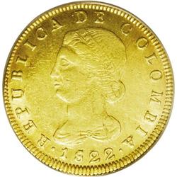 Republic of Colombia gold 8 Escudos 1822-JF Bogota, Republic of Colombia gold 8 Escudos 1822-JF Bogo
