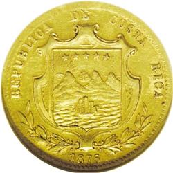 Republic gold 5 Pesos 1875GW, KM117, Fr-13, AU55 NGC wi Republic gold 5 Pesos 1875GW,