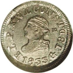 Republic 1/4 Real 1855-GJ, KM36, MS64 NGC, lightly tone Republic 1/4 Real 1855-GJ, 