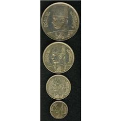 King Farouk Royal Mint Silver Proof Set 1937, KM365 2 P King Farouk Royal Mint Silver Proof Set 1937