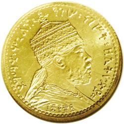 Menelik II gold 1/4 Werk EE1889 (1897), KM16, MS64 NGC, Menelik II gold Gersh EE1889 (1897), 