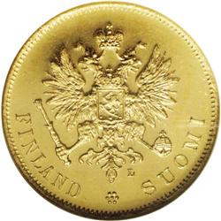 Russian Duchy gold 10 Markkaa 1905L, KM-8.2, MS65 Proof Russian Duchy gold 10 Markkaa 1905L,