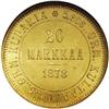 Image 2 : Russian Duchy gold 20 Markkaa 1878S, KM-9.1, MS65 NGC. Russian Duchy gold 20 Markkaa 1878S,