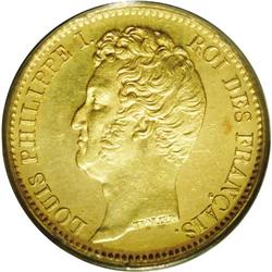 Louis Philippe I gold 20 Francs 1831A, Raised Edge Lett Louis Philippe I gold 20 Francs 1831A,