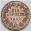 Image 2 : Hohenzollern under Prussia. Lot of two coins: Kreuzer 1 Hohenzollern under Prussia. Lot of two coins