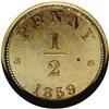 Image 2 : Victoria pattern halfpenny, 1859. P-2037 (extremely rar Victoria pattern halfpenny, 1859. 