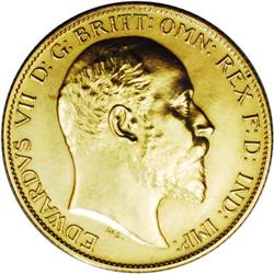 Edward VII half-sovereign, 1902. S-3974A. Polished Matt Edward VII half-sovereign, 1902. 