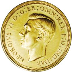 George VI Proof half-sovereign, 1937. S-4077. Proof, wi George VI Proof half-sovereign, 1937. 