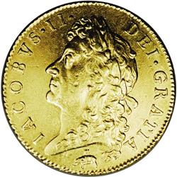 James II elephant-and-castle guinea, 1685. S-3401. Abou James II elephant-and-castle guinea, 1685. 