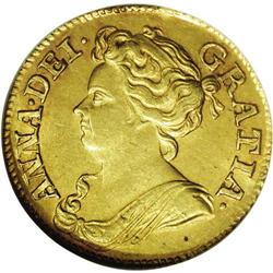 Queen Anne guinea, 1713.S-3574. MS62 NGC. Soft golden s Queen Anne guinea, 1713. 