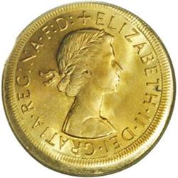 Elizabeth II Error sovereign, 1963. S-4125. MS64 PCGS, Elizabeth II Error sovereign, 1963. 