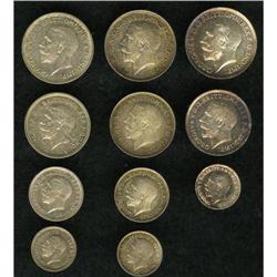 Choice George V Maundy coins: 1916 set missing the 2d, Choice George V Maundy coins: 