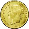 Isabel II gold 4 Pesos 1865, KM144, lustrous XF, very f Isabel II gold 4 Pesos 1865, 