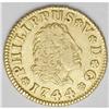 Image 1 : Felipe V gold 1/2 Escudo 1744M-AJ, KM361.1, VF-XF, nice Felipe V gold 1/2 Escudo 1744M-AJ, 