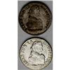 Image 1 : Republic 1/2 Sol - Choice Pair, KM93.2a, 1830-J, toned Republic 1/2 Sol - Choice Pair, 