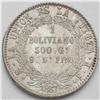 Image 2 : Republic Boliviano 1867-FP, KM152.2, choice toned AU-UN Republic Boliviano 1867-FP, 