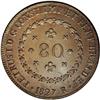 Image 1 : Pedro I 80 Reis 1827-R, KM366.1, superb brown UNC with Pedro I 80 Reis 1827-R, 
