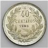 Image 2 : Republic 40 Centavos 1908, KM163, lustrous UNC, lightly Republic 40 Centavos 1908, 