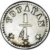 Granadine Confederation 1/4 Real 1859 Popayan, KM123, V Granadine Confederation 1/4 Real 1859 Popaya
