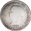 Republic 50 Centavos 1880 Popayan, KM177.2, lightly ton Republic 50 Centavos 1880 Popayan, 