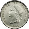 Republic 50 Centavos 1889 Bogota, KM186.1a, AU-UNC, sha Republic 50 Centavos 1889 Bogota, 