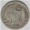 Image 1 : Republic Counterstamp Issue of 1889, KM133.1, Colombia Republic 50 Centavos Necessity Issue of 1889,