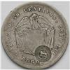 Image 2 : Republic Counterstamp Issue of 1889, KM133.1, Colombia Republic 50 Centavos Necessity Issue of 1889,