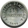 Image 1 : Republic 2 1/2 Centavos 1877, KM4, Proof 66 NGC, just a Republic 2 1/2 Centavos 1877, 