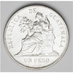 Republic Peso - Two Varieties, KM210 1896, choice brill Republic Peso - Two Varieties, 