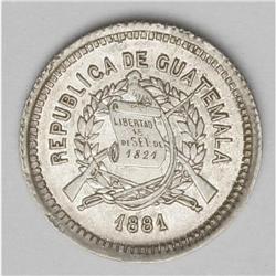 Republic 5 Centavos 1881, KM203, nice AU-UNC, lustrous Republic 5 Centavos 1881, 
