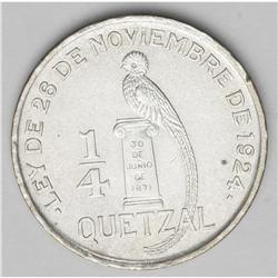 Republic 1/4 Quetzal - Three Early Dates, KM243.1 1926, Republic 1/4 Quetzal - Three Early Dates, 