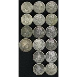 Republic 25 Centavos Date Collection, sixteen coins, al Republic 25 Centavos Date Collection, 