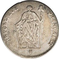 French Colonial. 1/2 Escalin ND (1802), KM21, VF35 NGC, French Colonial. 1/2 Escalin ND (1802), 