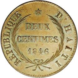 Republic 2 Centimes 1846-An 43, KM26, MS63 NGC Brown, e Republic 2 Centimes 1846-An 43, 