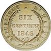 Republic 6 Centimes 1846-An 43, KM28, MS62 NGC Brown, a Republic 6 Centimes 1846-An 43, 
