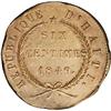 Republic 6 Centimes 1849-An 46, KM32, MS62 NGC Brown, e Republic 6 Centimes 1849-An 46, 