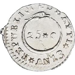 Republic 25 Centimes An 13 (1816), KM12.2, MS63 NGC, ve Republic 25 Centimes An 13 (1816), 