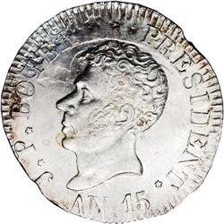 Republic 25 Centimes An 15 (1818), KM16, MS64 NGC, a we Republic 25 Centimes An 15 (1818), 