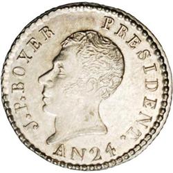 Republic 25 Centimes An 24 (1827), KM18, MS64 NGC, an i Republic 25 Centimes An 24 (1827), 