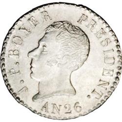 Republic 25 Centimes An 26 (1829), KM18, MS65 NGC, a wo Republic 25 Centimes An 26 (1829), 