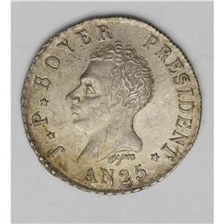 Republic - Trio of 50 Centimes, KM20, An 25 (1828), cho Republic - Trio of 50 Centimes, 