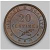Image 2 : Republic Copper Pattern 20 Centimes 1877-IB CT, KM-Pn75 Republic Copper Pattern 20 Centimes 1877-IB 