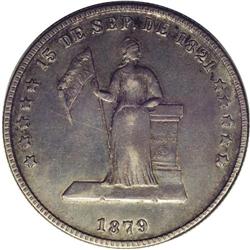 Republic 50 Centavos 1879, KM44, XF45 NGC, an exception Republic 50 Centavos 1879, 