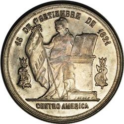 Republic Peso 1884, KM52, AU58 NGC, lightly toned with Republic Peso 1884, 