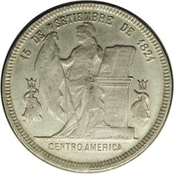 Republic Peso 1890, KM52, AU58 NGC, light gray-gold pat Republic Peso 1890, 