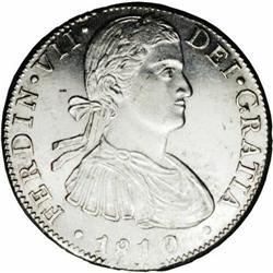 Ferdinand VII 8 Reales 1810/09Mo-HJ, KM110, MS63 NGC Pr Ferdinand VII 8 Reales 1810/09Mo-HJ, 